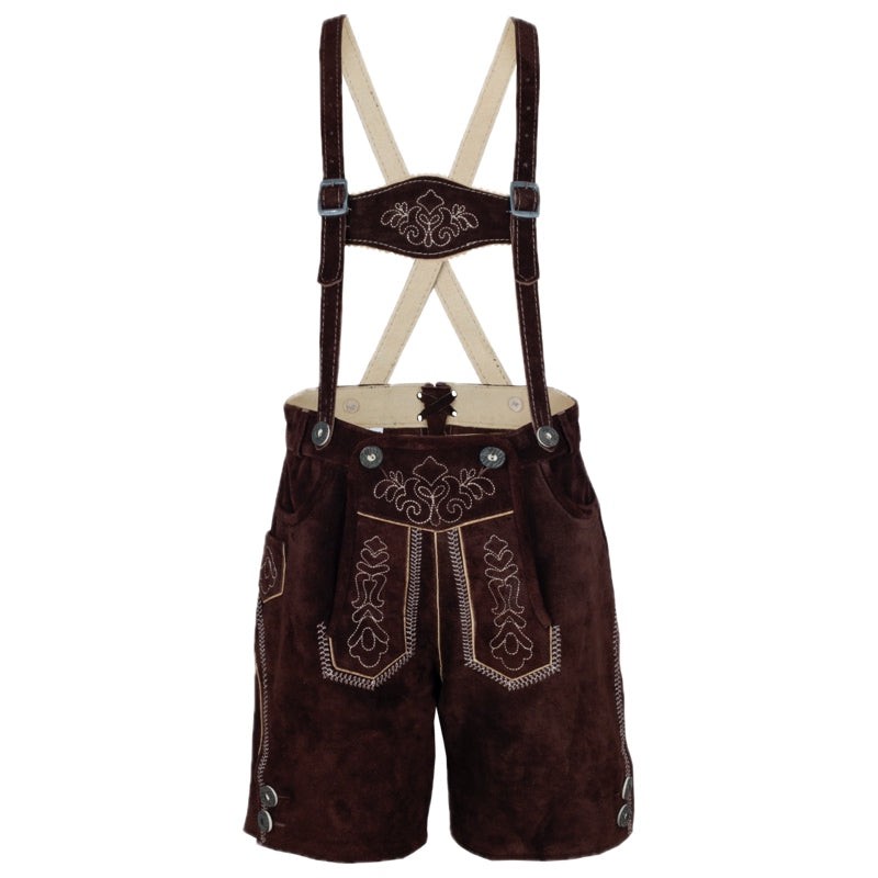 Children's leather trousers Michi embroidered