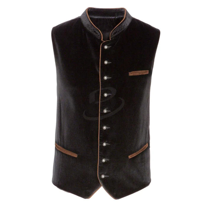 Traditional vest velvet black