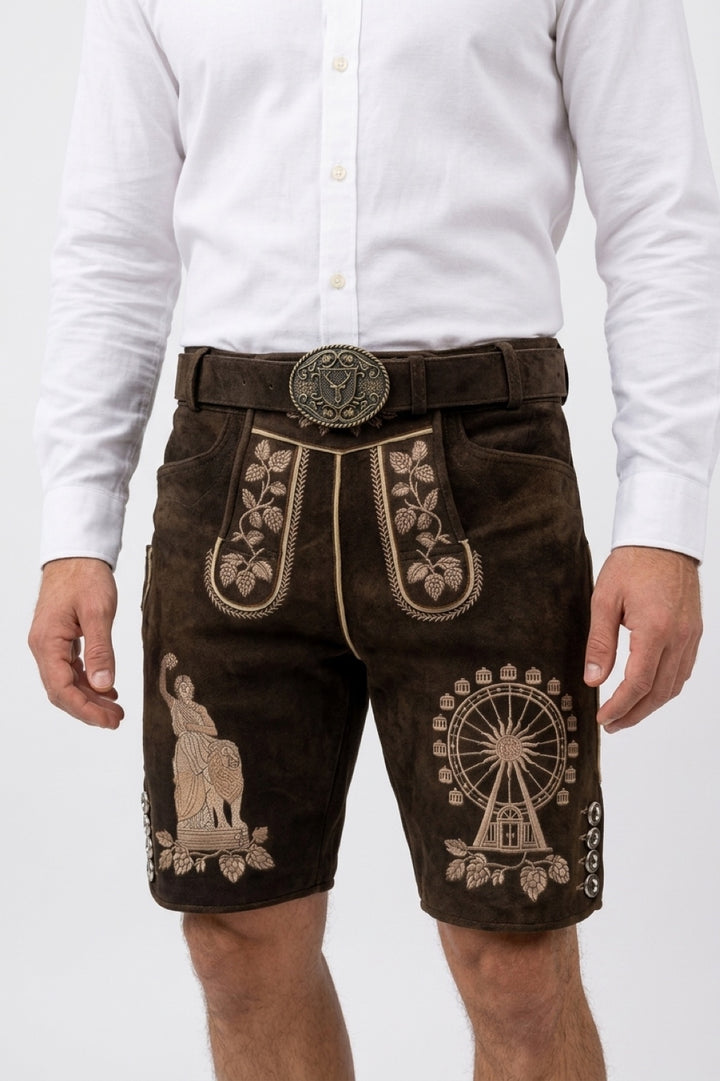 Lederhose Liga di Bavaria Luxury Collection "Festwiese München" bavarian brown TD07