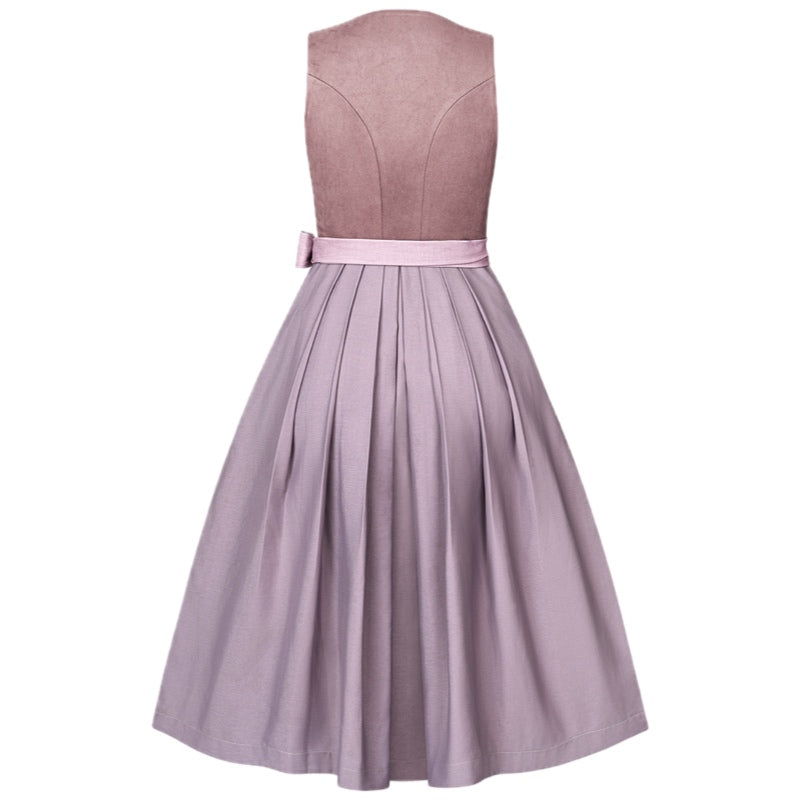 Dirndl Liga Di Bavaria Flieder   Velours Optik 70cm