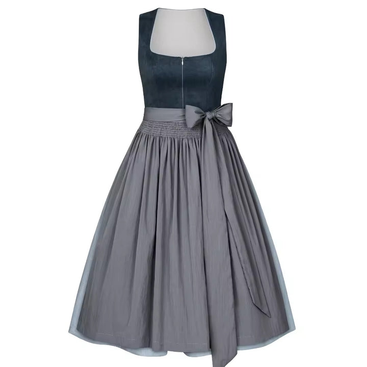 Dirndl Liga Di Bavaria Ozeanblau   Velours Optik 70cm