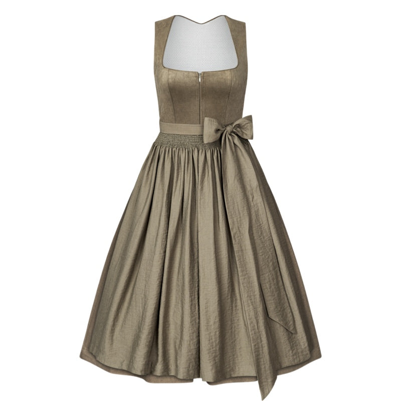 Dirndl Liga Di Bavaria Taupe Velor Look 70cm