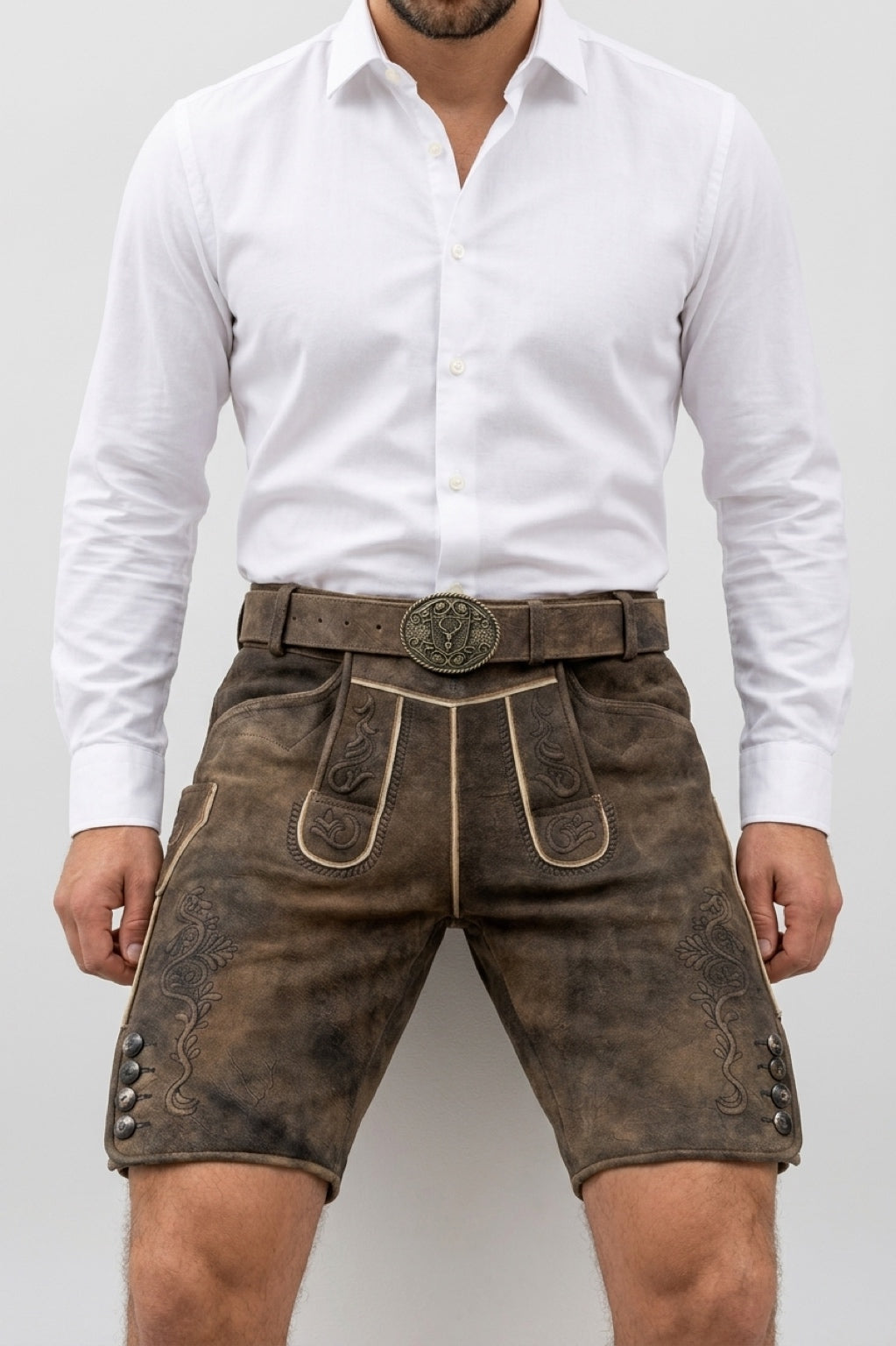 Lederhose Liga di Bavaria Luxury Collection "Tradition" soft braun TD03
