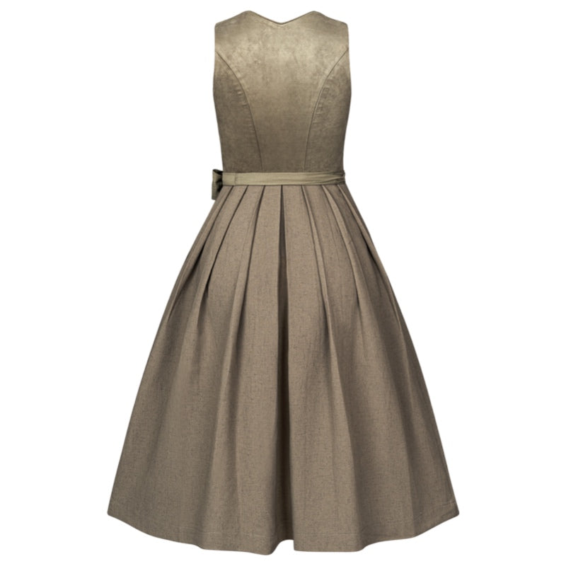 Dirndl Liga Di Bavaria Taupe Velor Look 70cm
