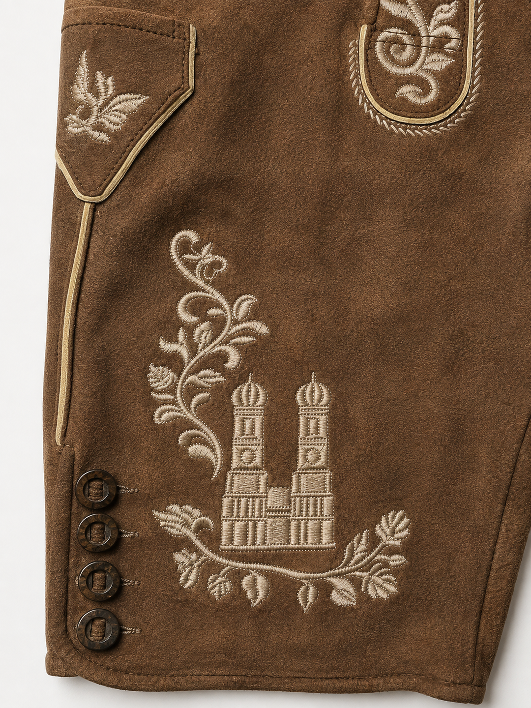 Lederhose Liga di Bavaria Luxury Collection "Daheim in München" Camel TD01
