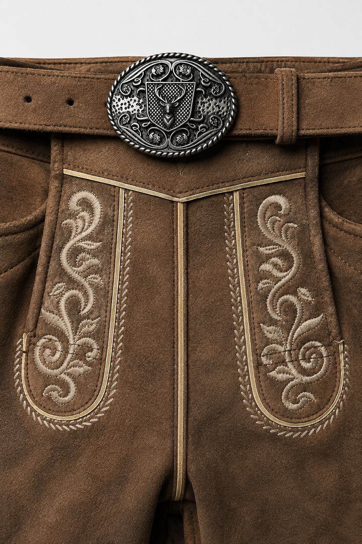 Lederhose Liga di Bavaria Luxury Collection "Daheim in München" Camel TD01