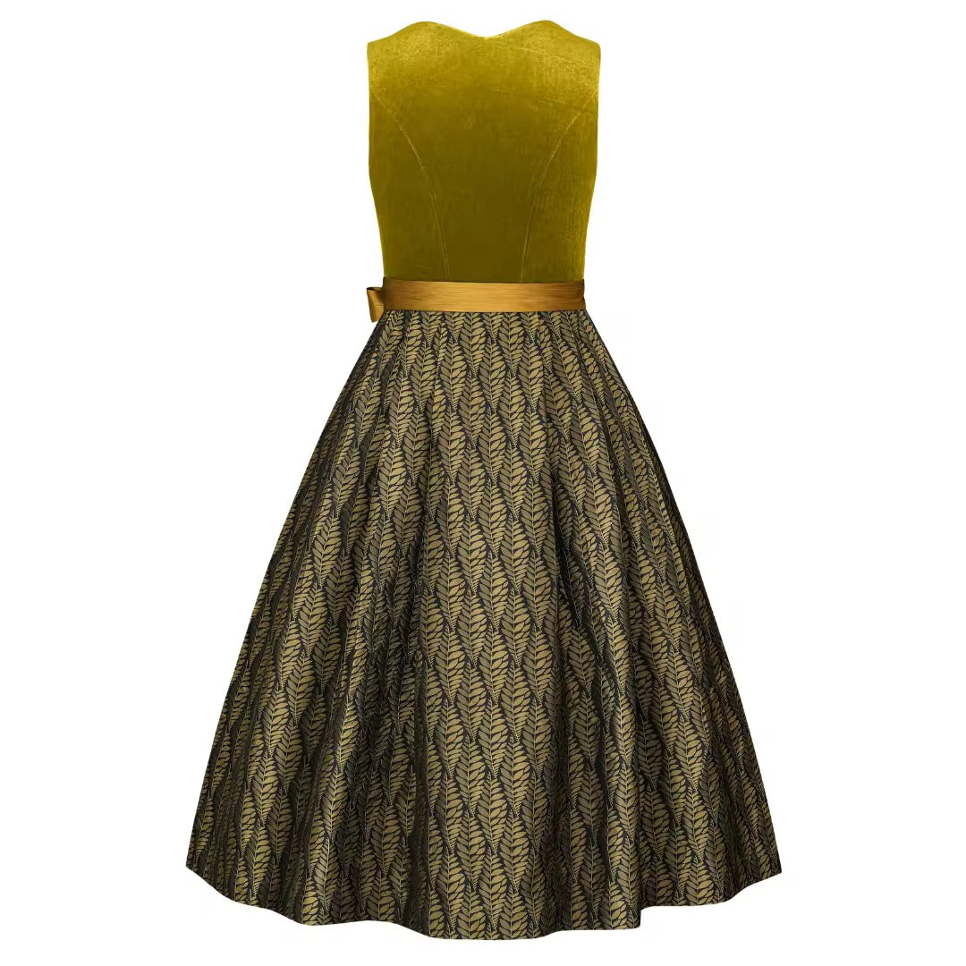 Dirndl Liga Di Bavaria Samt Golden Moos  70cm