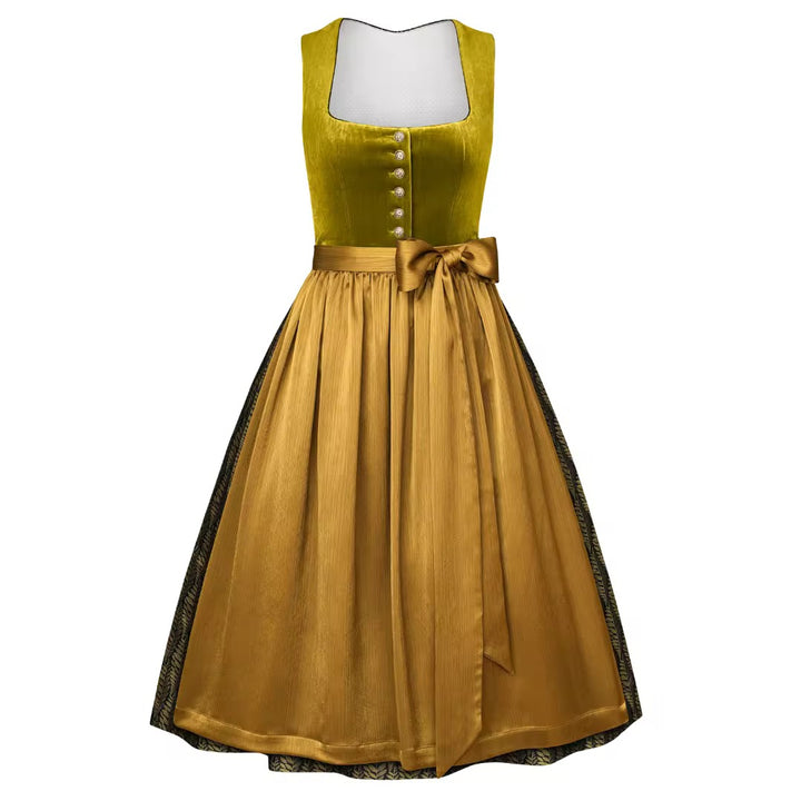 Dirndl Liga Di Bavaria Samt Golden Moos  70cm