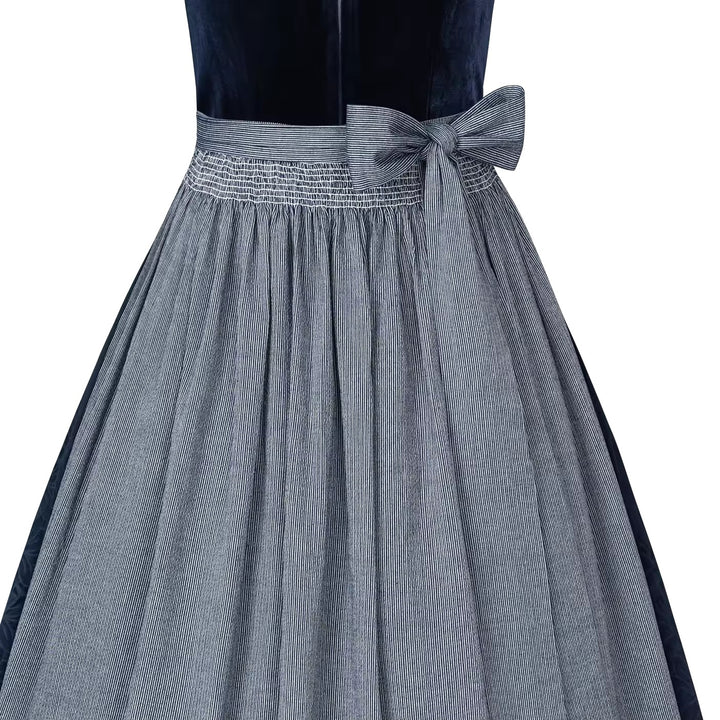 Dirndl Liga Di Bavaria Samt Ozeanblau 70cm