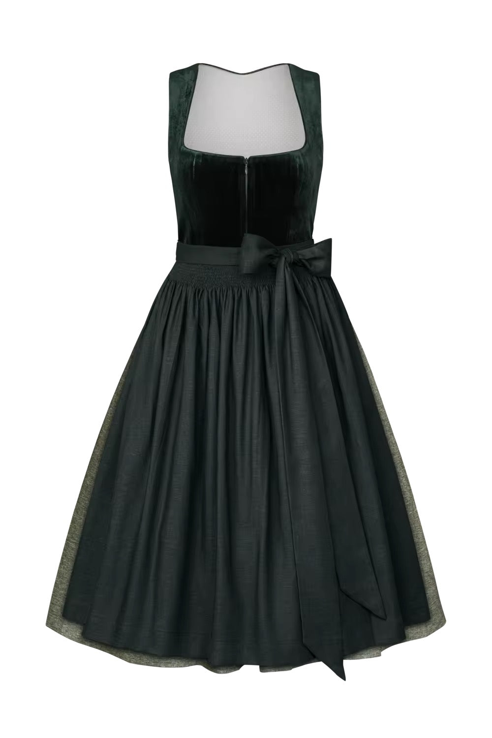 Dirndl Liga Di Bavaria Samt Zypresse Naturgrün 70cm