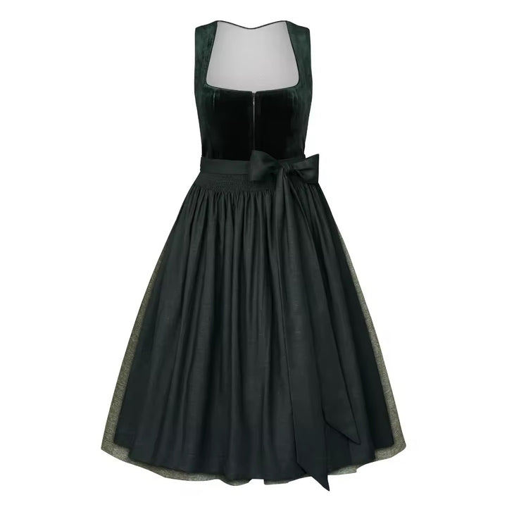 Dirndl Liga Di Bavaria Samt Zypresse Naturgrün 70cm