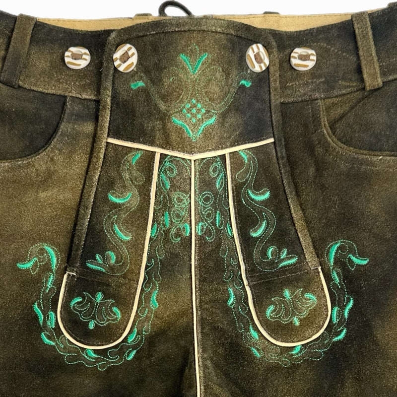 Hirsch Royal Green leather trousers