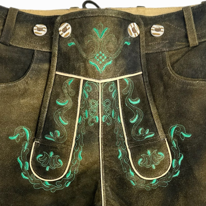 Hirsch Royal Green leather trousers