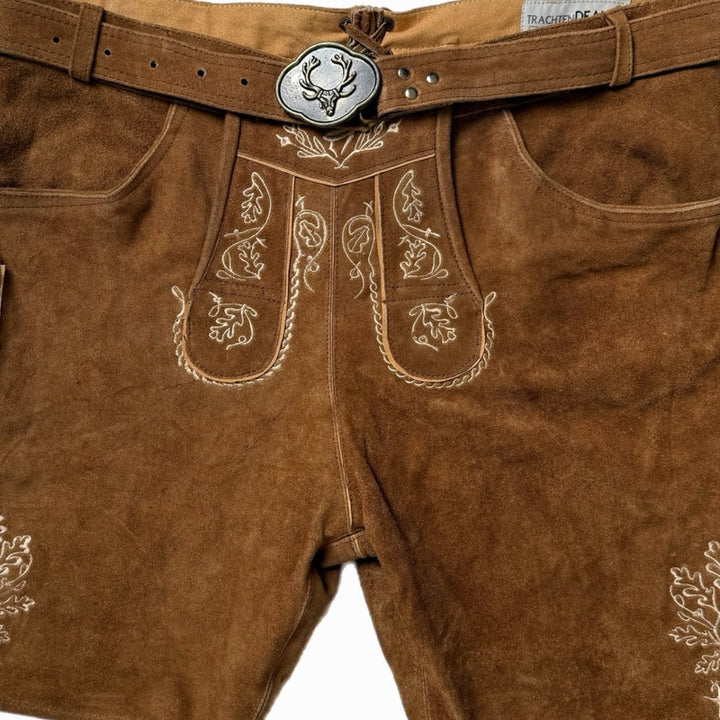Hirsch Royal Green leather trousers