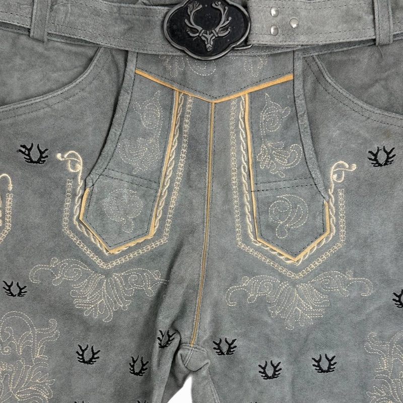 Hirsch Royal Green leather trousers