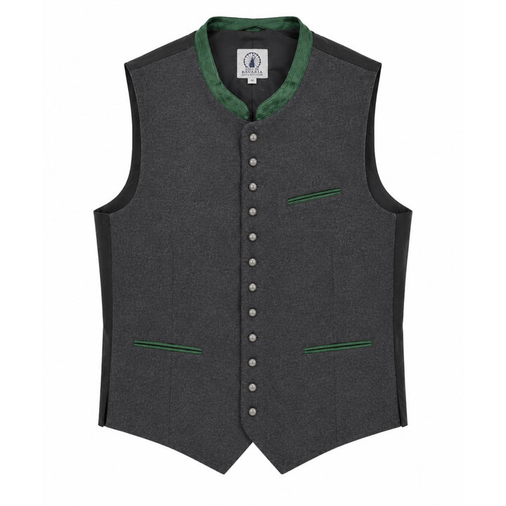 Traditional vest Liga Di Bavaria Helli - wool dark grey / green