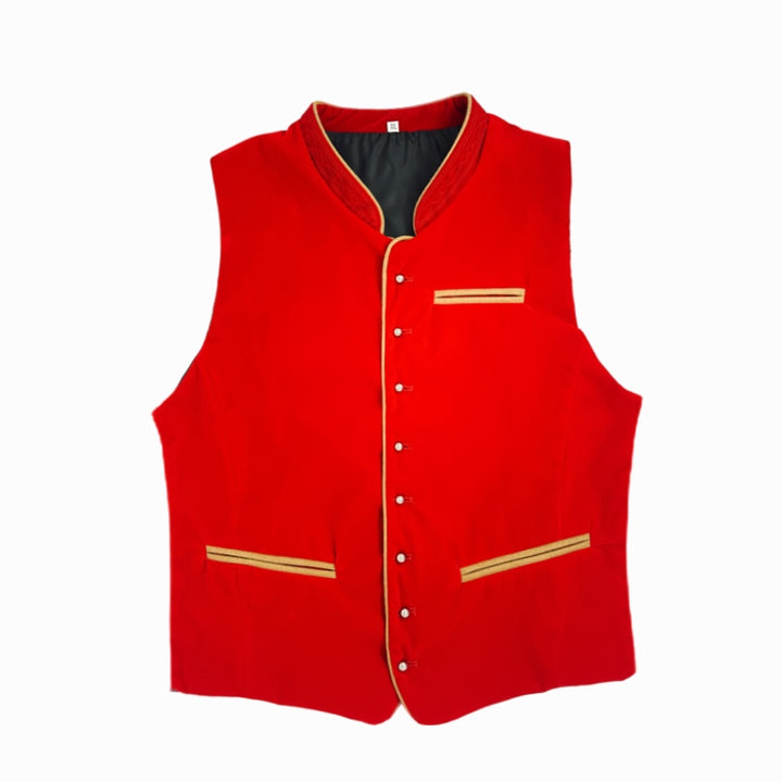 Traditional vest velvet red