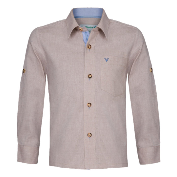 Kinder Trachtenhemd beige bestickt