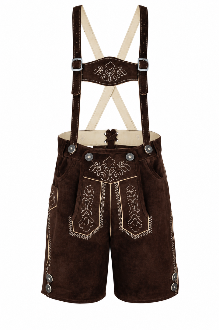Kinderlederhose Michi bestickt