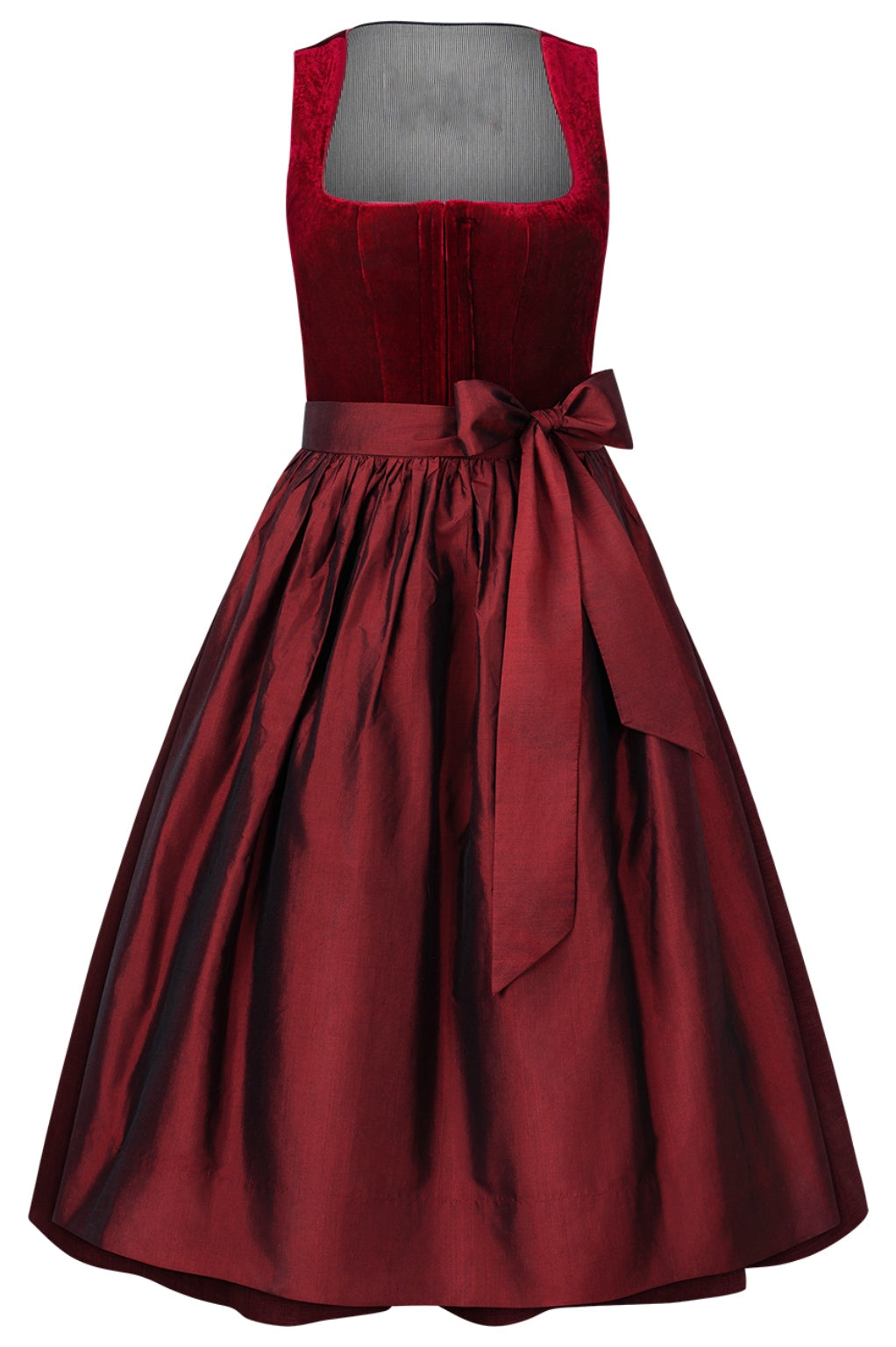 Couture-Dirndl Rubinrot aus Samt & Seide – 72 cm | LIGA DI BAVARIA