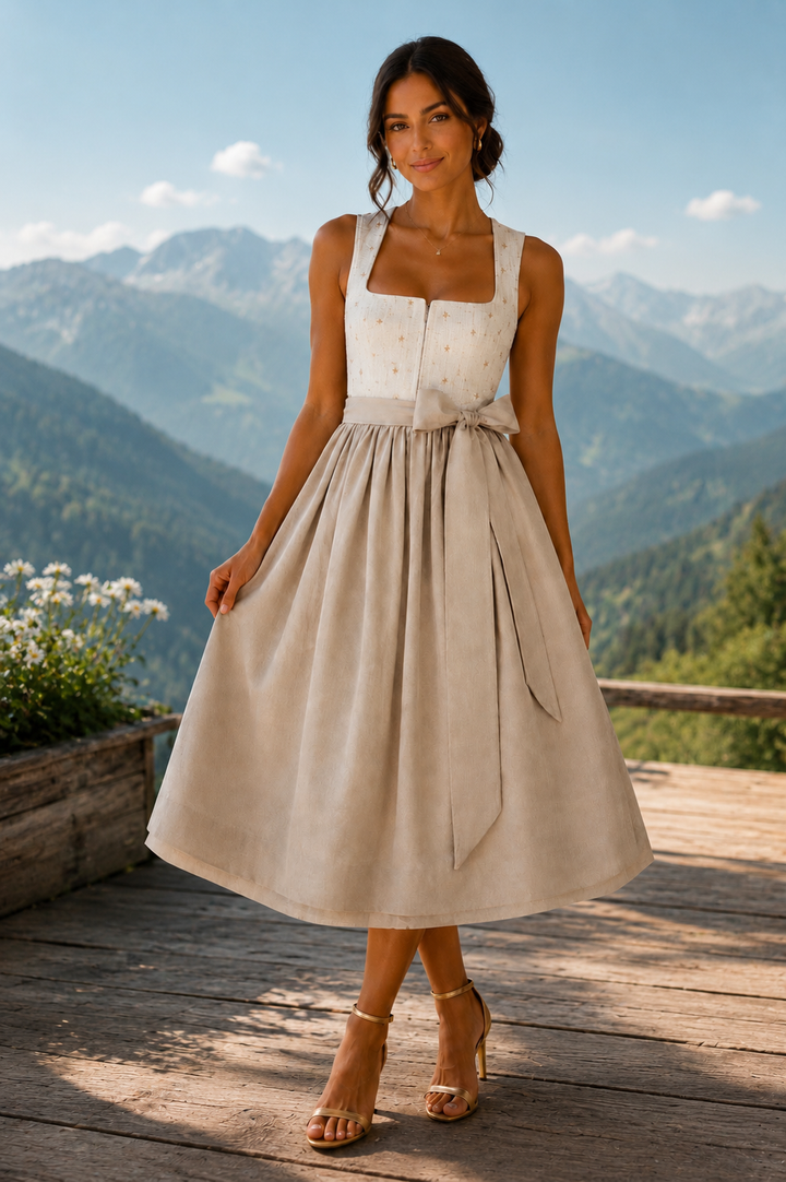 Cremefarbenes Dirndl Paloma Perle – 75 cm | LIGA DI BAVARIA