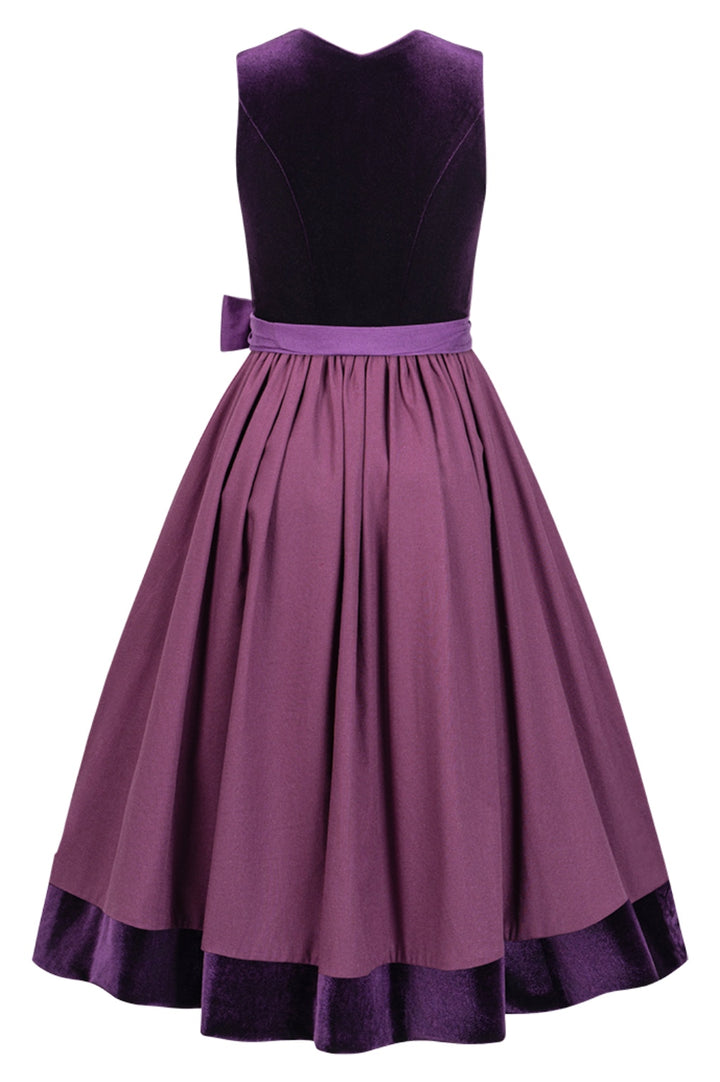 Dirndl Anastasia Samt & Pflaume Leinen – 75 cm | LIGA DI BAVARIA
