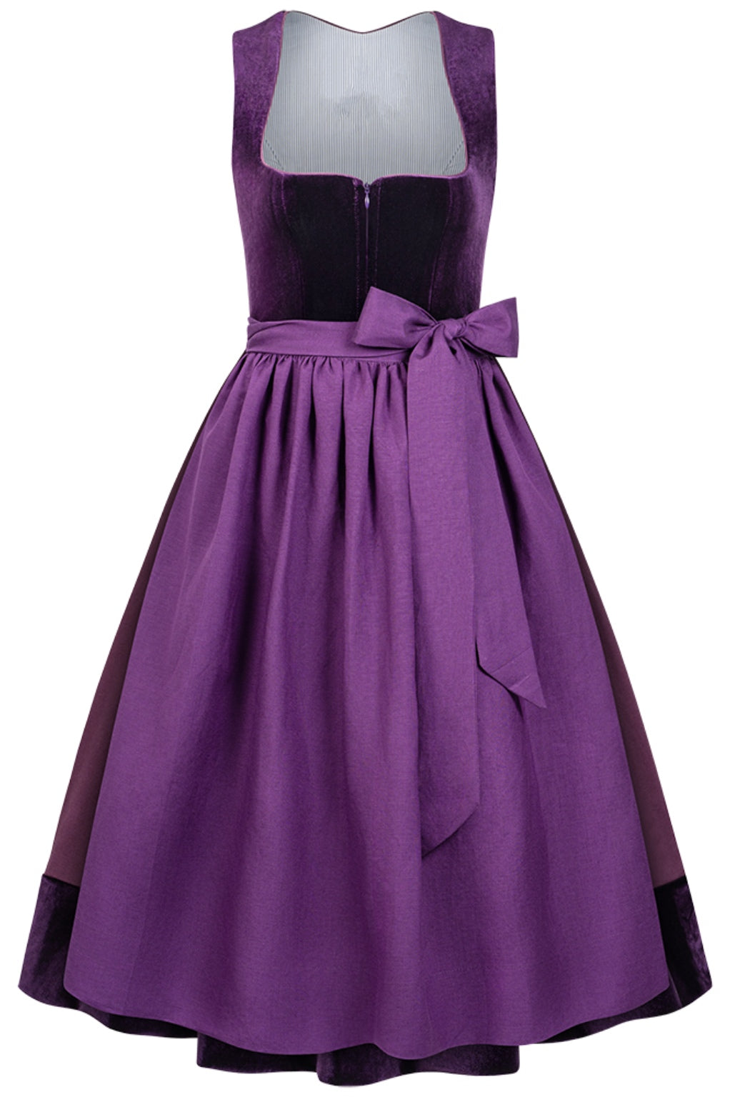 Dirndl Anastasia Samt & Pflaume Leinen – 75 cm | LIGA DI BAVARIA