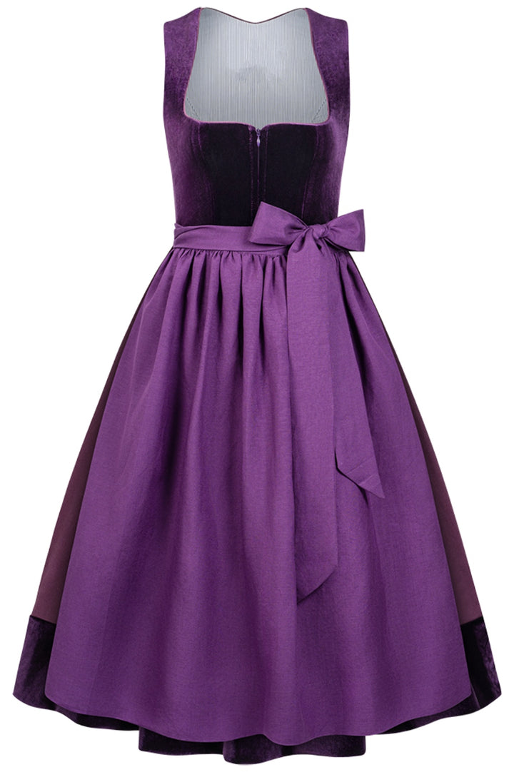 Dirndl Anastasia Samt & Pflaume Leinen – 75 cm | LIGA DI BAVARIA
