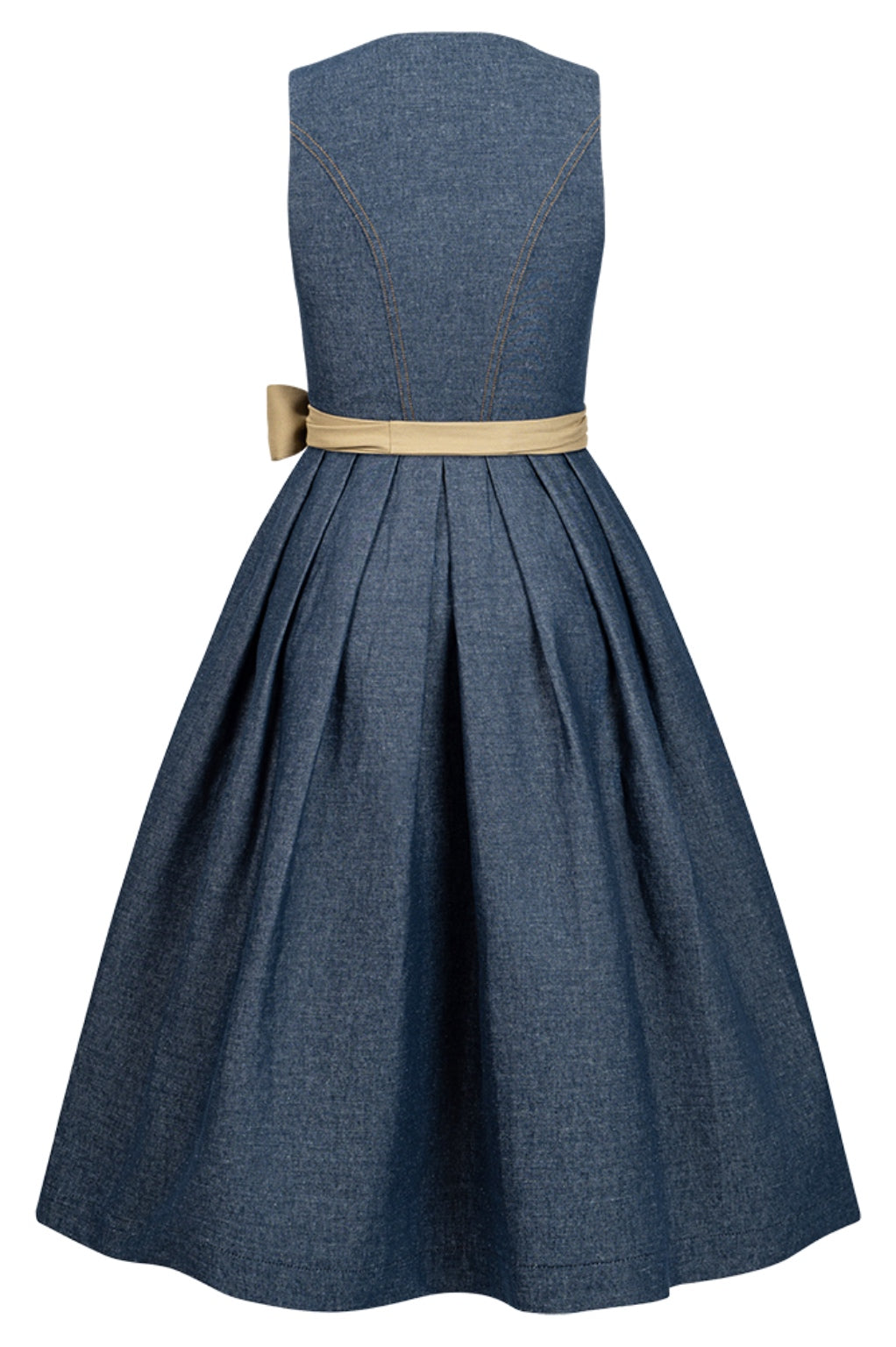 Dirndl Denim Jeans Blue mit Senfgelber TENCEL™-Schürze – 75 cm | LIGA DI BAVARIA