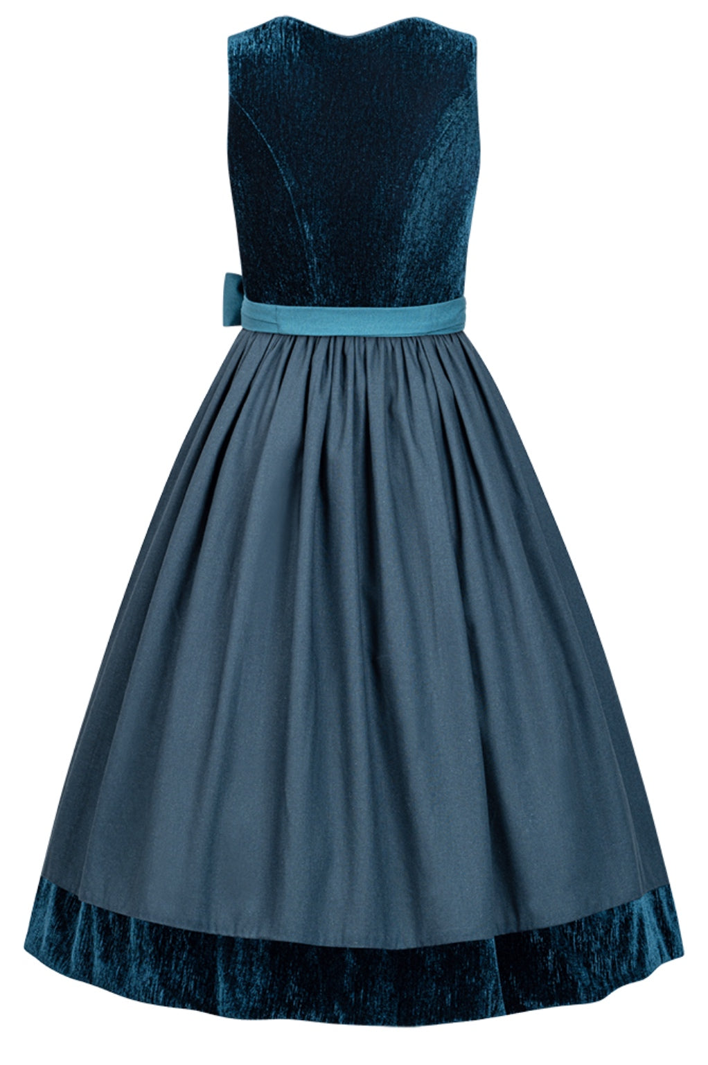Dirndl Aquaria Jade  Samt & Leinen – 75 cm | LIGA DI BAVARIA