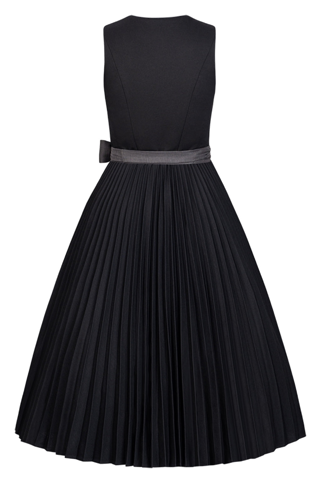 Dirndl Tiefschwarz Plissee mit TENCEL™-Leinenschürze – 75 cm | LIGA DI BAVARIA