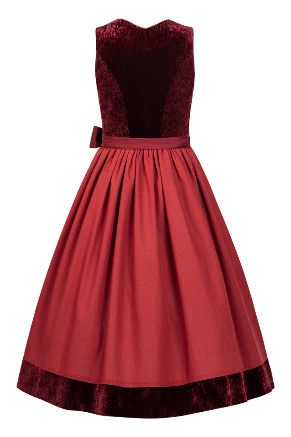 Dirndl Rubina Kirschrot Samt & Leinen – 75 cm | LIGA DI BAVARIA