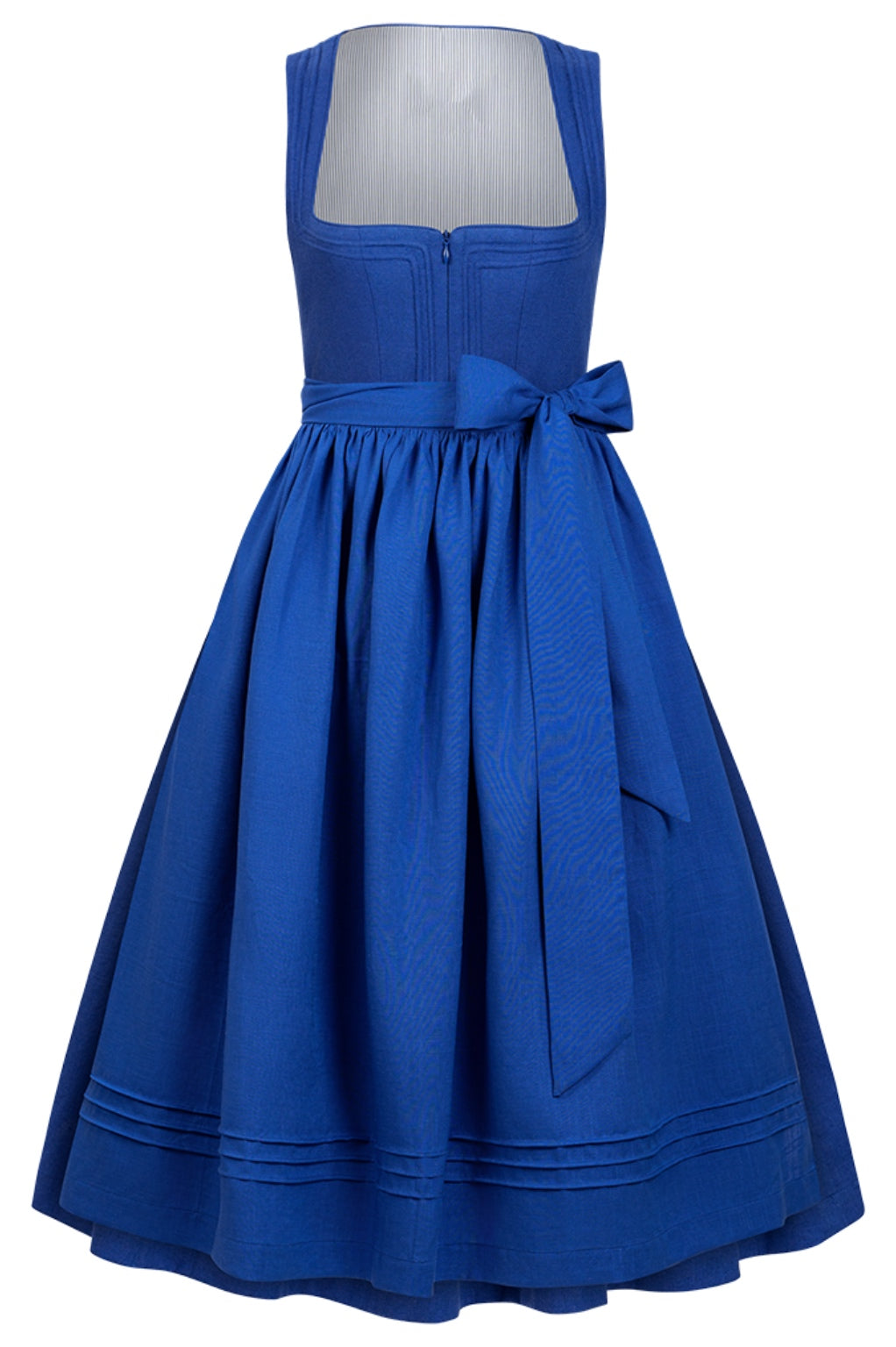 Dirndl Royal Blau Leinen mit Schnursteppung & TENCEL™-Schürze – 75 cm | LIGA DI BAVARIA
