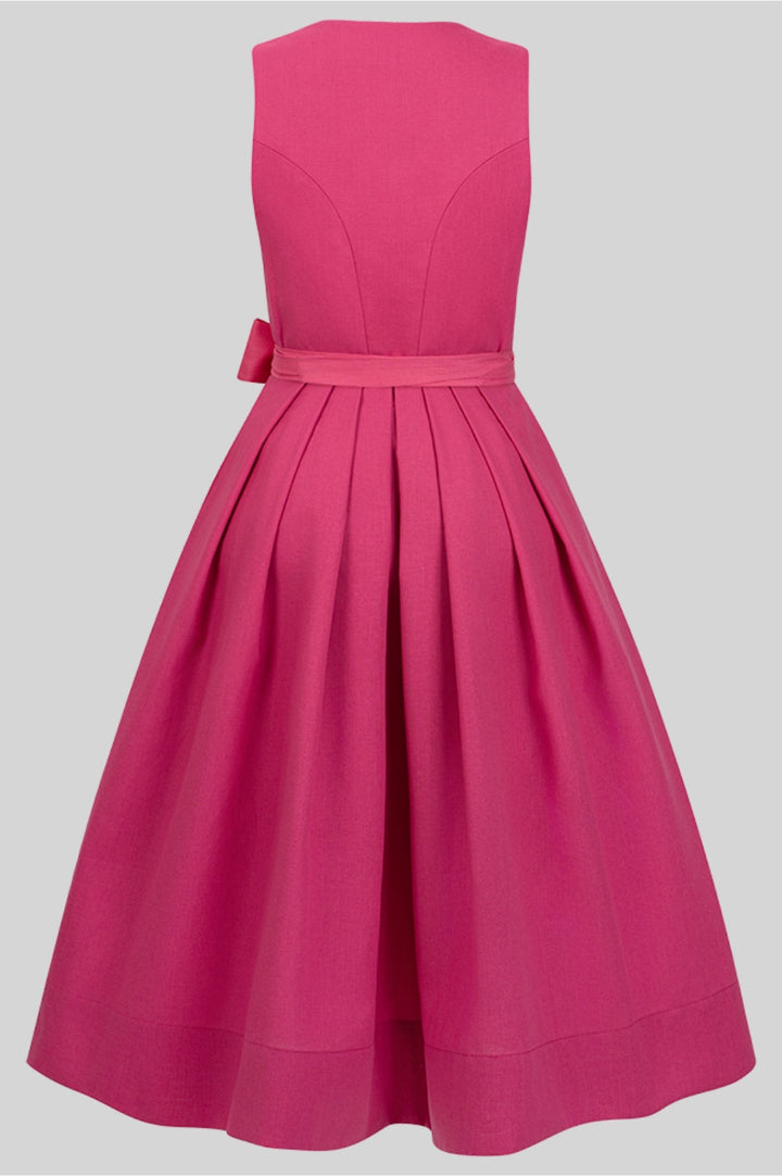 Dirndl Pink mit TENCEL™-Leinenschürze – 75 cm | LIGA DI BAVARIA