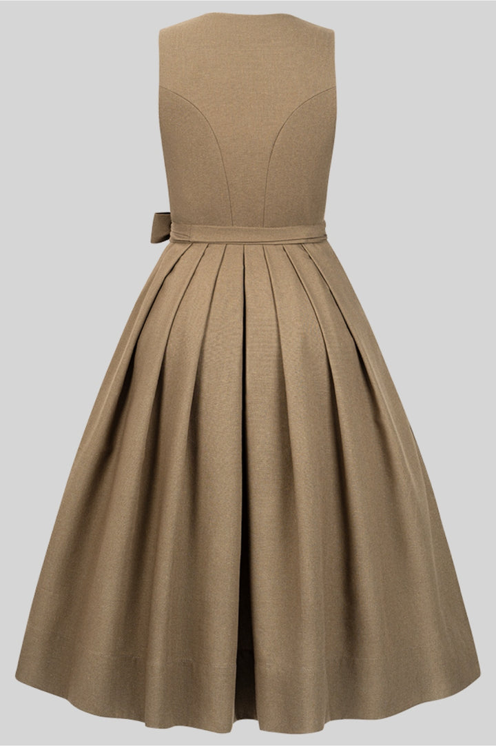 Dirndl Sand mit TENCEL™-Leinenschürze – 75 cm | LIGA DI BAVARIA