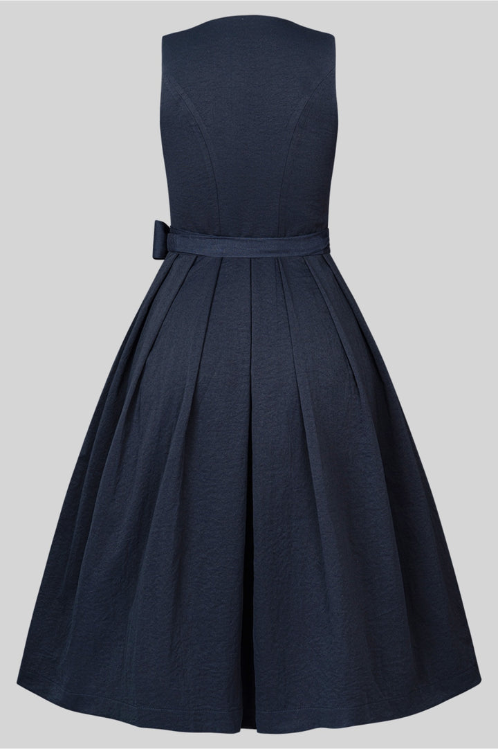 Dirndl Maike Dunkelblau Leinen – 70 cm | LIGA DI BAVARIA