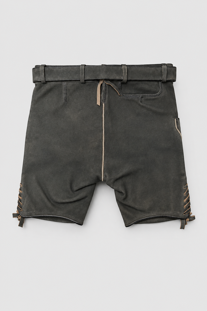 TD09 Lederhose Liga di Bavaria Luxury Collection "Ornament" deep dark brown