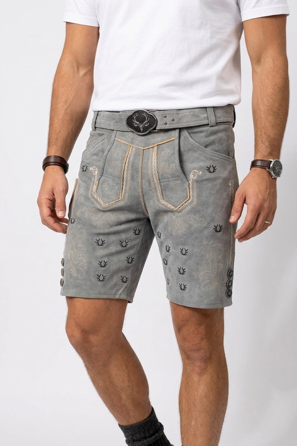Lederhose Franz Grau