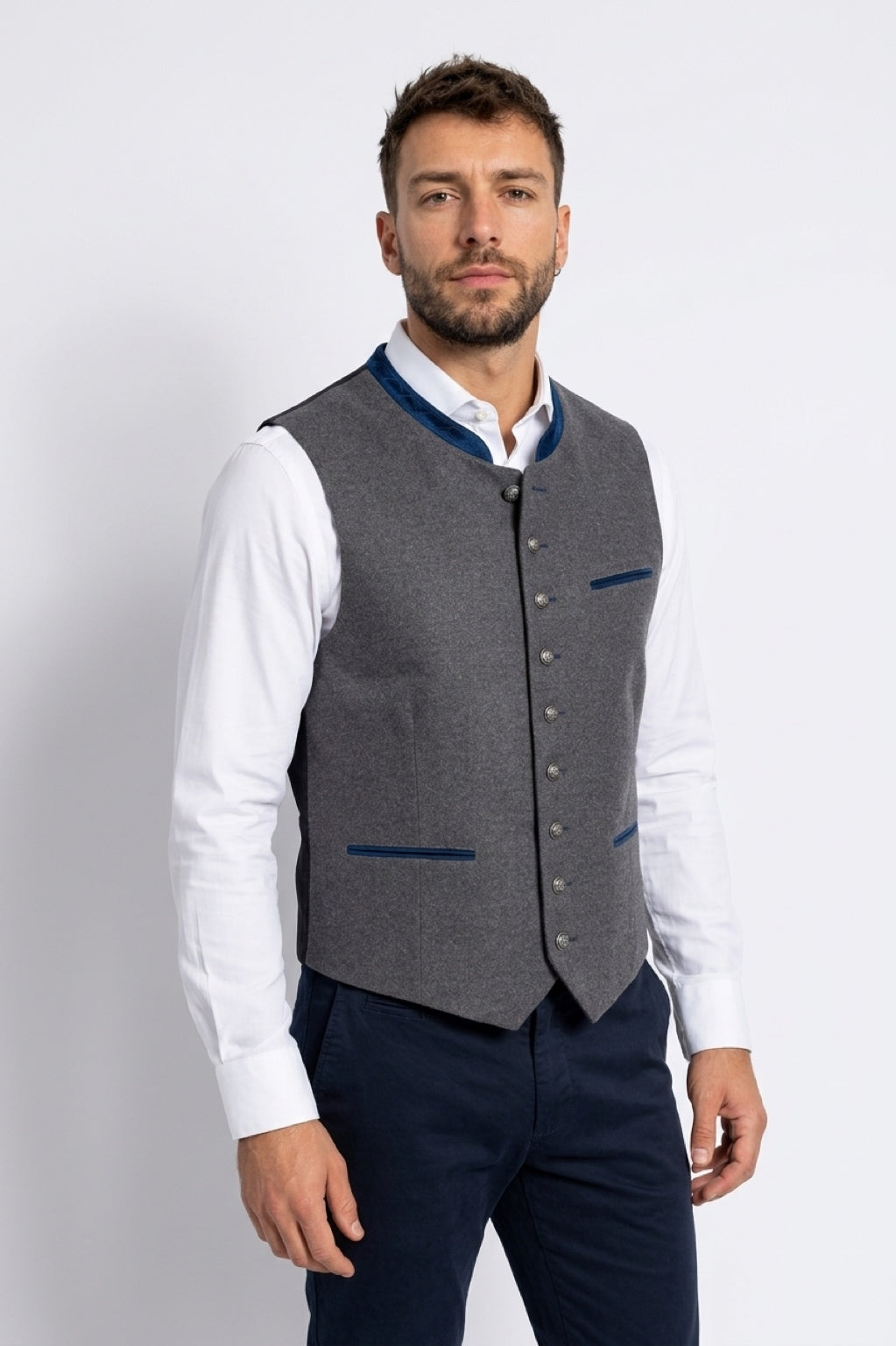 Trachtenweste Liga di Bavaria Herren Luxury Collection Anthrazit blau TDW7
